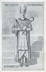 602637 Afbeelding van een prentbriefkaart met de afbeelding van Ichnaton, hoofdpersoon van het 58ste lustrum (290-jarig ...
